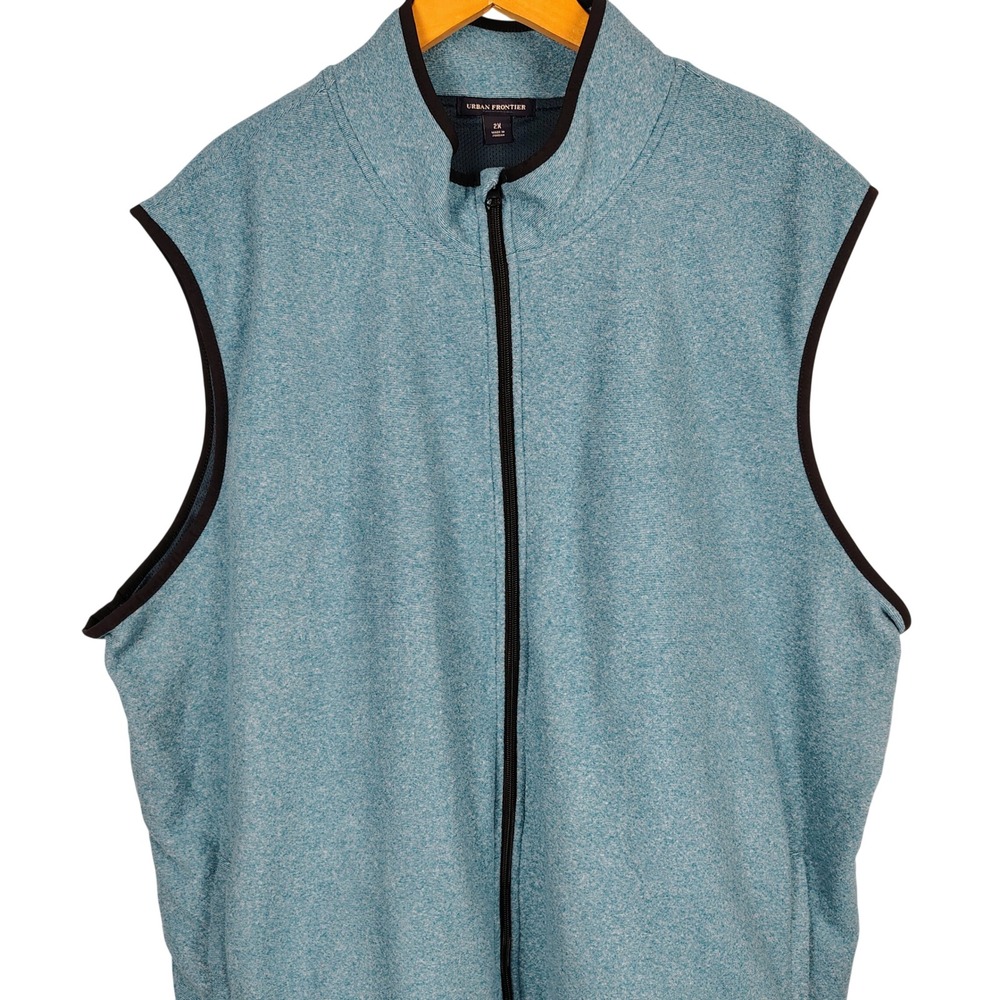 NWT Urban Frontier Mens 2X Sleeveless Vest Teal Heathered Fleece Gorpcore